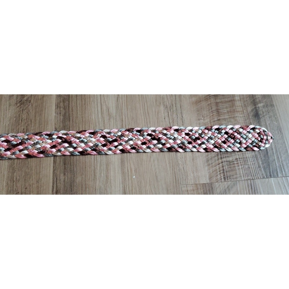 Women's Fashion Belt Hip Waist Pink Gray Purple Fabric Braided Size Medium - Picture 7 of 12